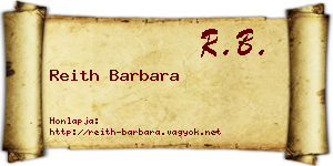 Reith Barbara névjegykártya